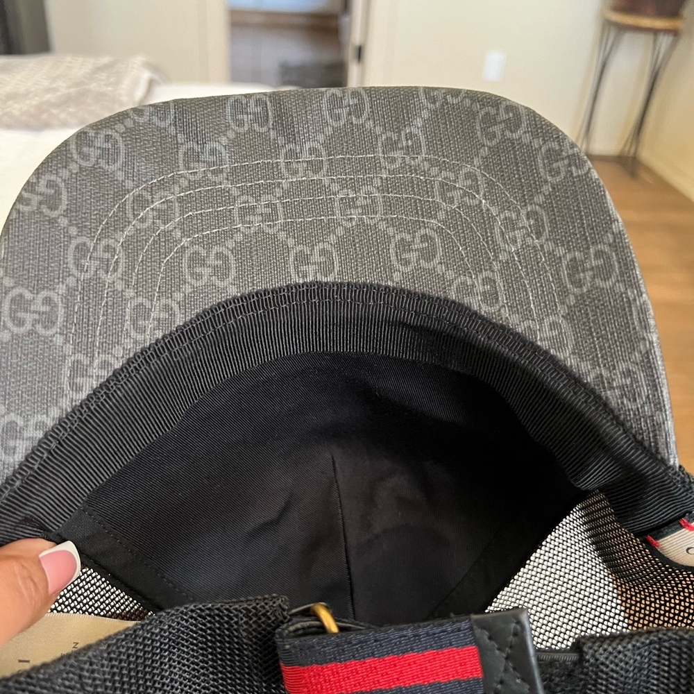 Gucci Gray and Black Monogram Cap - Picture 5 of 9